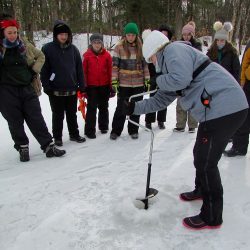 Copper Cannon Camp Outdoor Education - Ice Auger Demonstration